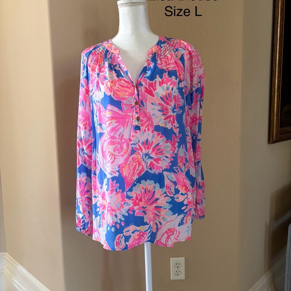 Lilly Pulitzer Elsa Silk Long Sleeve Blouse
